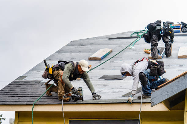 Professional Gutter Installation technician working in Stafford, OH